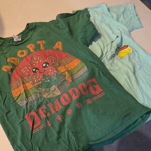 Gildan Green and Blue Short Sleeve Tees